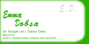 emma dobsa business card